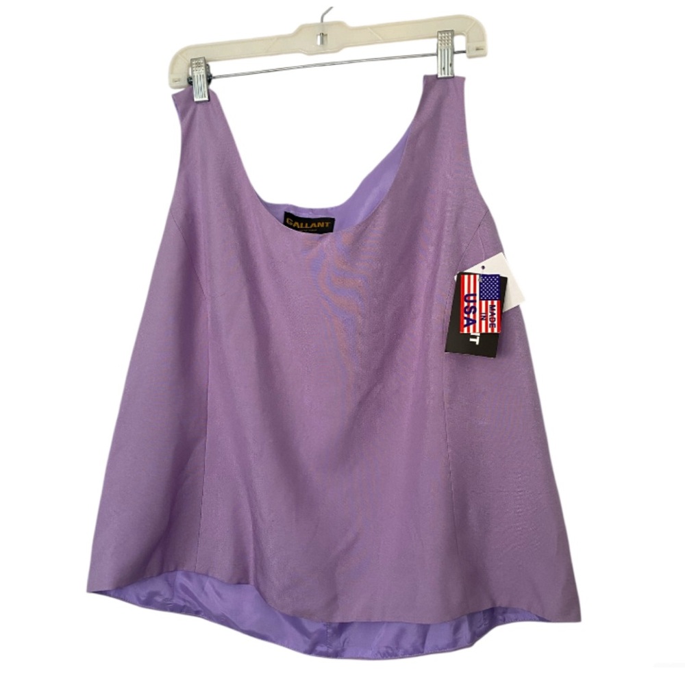 Vintage Y2K Gallant New York Purple  100% Silk Sleeveless Blouse Size 16